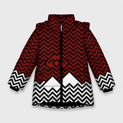 Куртка зимняя для девочки Твин Пикс: Минимализм, цвет: 3D-черный