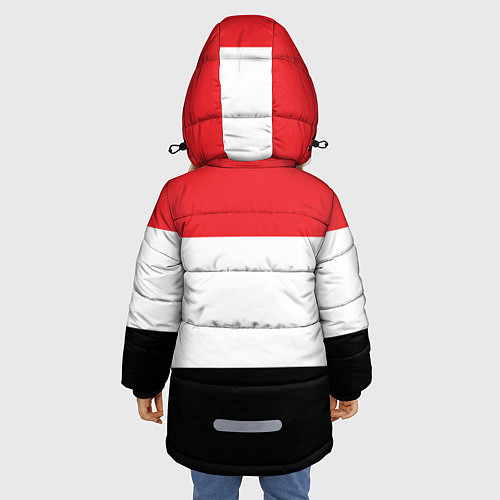 Зимняя куртка для девочки Флаг и герб Египта / 3D-Черный – фото 4