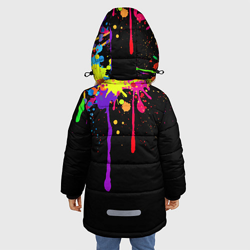 Зимняя куртка для девочки Краски / 3D-Красный – фото 4