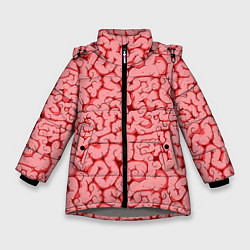 Куртка зимняя для девочки Мозг, цвет: 3D-светло-серый