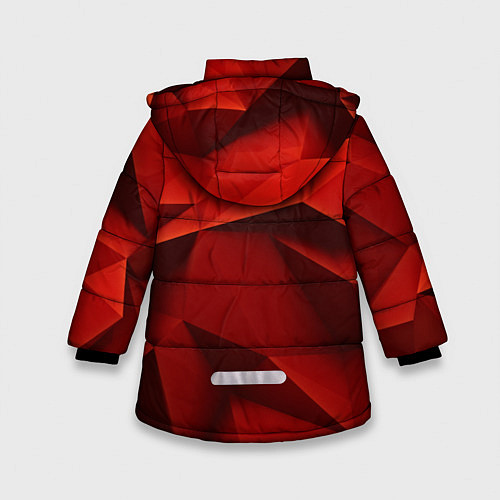 Зимняя куртка для девочки Грани геометрии / 3D-Светло-серый – фото 2