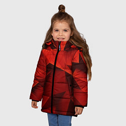 Куртка зимняя для девочки Грани геометрии, цвет: 3D-светло-серый — фото 2