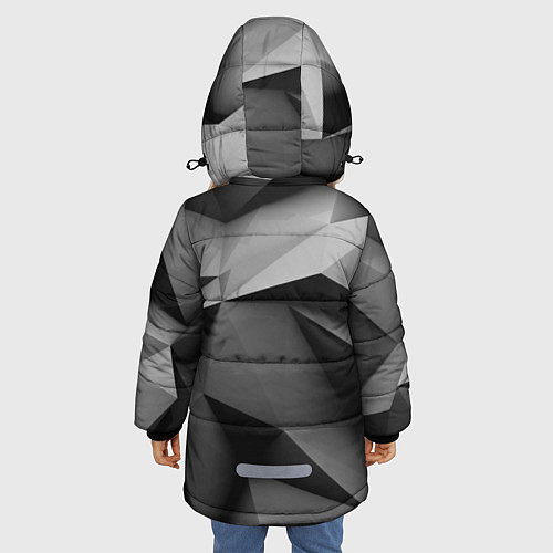 Зимняя куртка для девочки Gray abstraction / 3D-Черный – фото 4