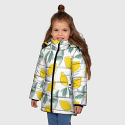 Куртка зимняя для девочки Лимончики, цвет: 3D-черный — фото 2