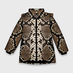 Куртка зимняя для девочки Питон, цвет: 3D-черный