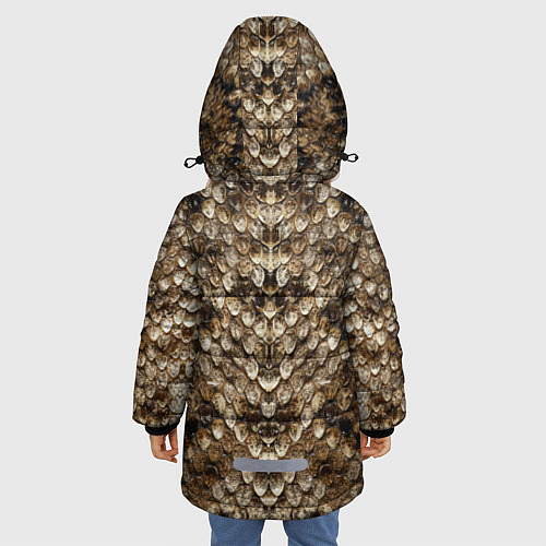 Зимняя куртка для девочки Питон / 3D-Черный – фото 4