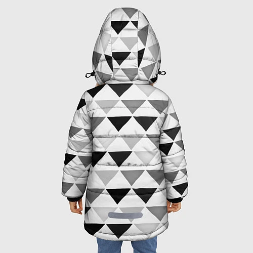 Зимняя куртка для девочки Snake Geometric / 3D-Черный – фото 4