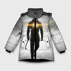 Куртка зимняя для девочки Гордон Фримен, цвет: 3D-черный