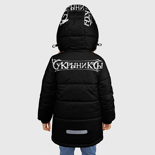 Зимняя куртка для девочки Кукрыниксы: Скелет / 3D-Черный – фото 4