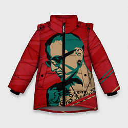 Куртка зимняя для девочки Chester Bennington, цвет: 3D-светло-серый