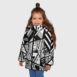 Куртка зимняя для девочки Black and white, цвет: 3D-черный — фото 2
