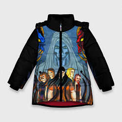 Куртка зимняя для девочки Dethklok: Heroes, цвет: 3D-красный