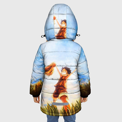 Зимняя куртка для девочки Ван-Пис / 3D-Черный – фото 4