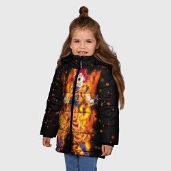 Куртка зимняя для девочки Fire Goku, цвет: 3D-черный — фото 2