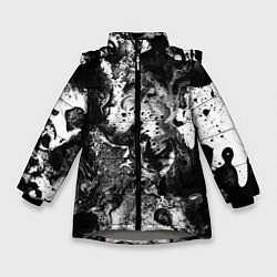 Куртка зимняя для девочки Чёрная краска, цвет: 3D-светло-серый