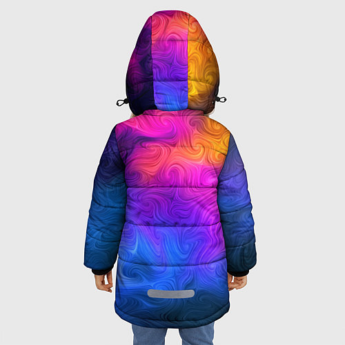 Зимняя куртка для девочки Узор цвета / 3D-Черный – фото 4