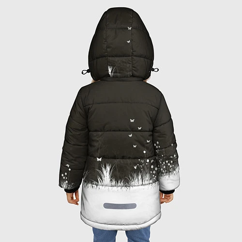 Зимняя куртка для девочки Ночная полянка / 3D-Черный – фото 4