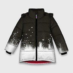 Куртка зимняя для девочки Ночная полянка, цвет: 3D-красный