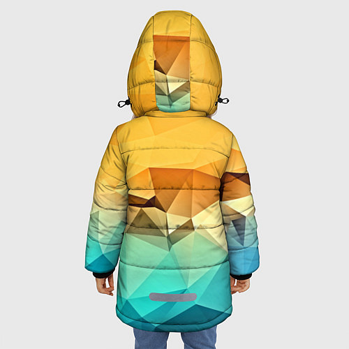 Зимняя куртка для девочки Битва геометрий / 3D-Черный – фото 4