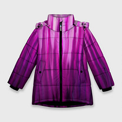 Куртка зимняя для девочки Фиолетово-черные краски, цвет: 3D-черный