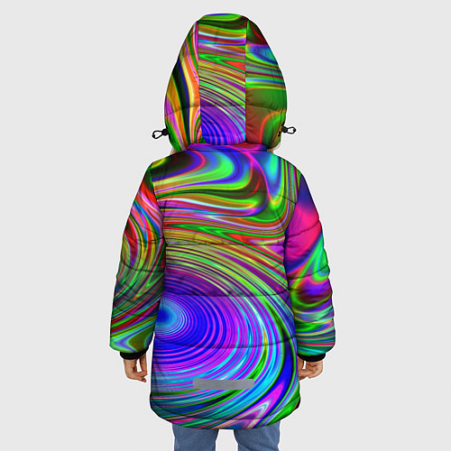 Зимняя куртка для девочки Галлюцинации / 3D-Черный – фото 4
