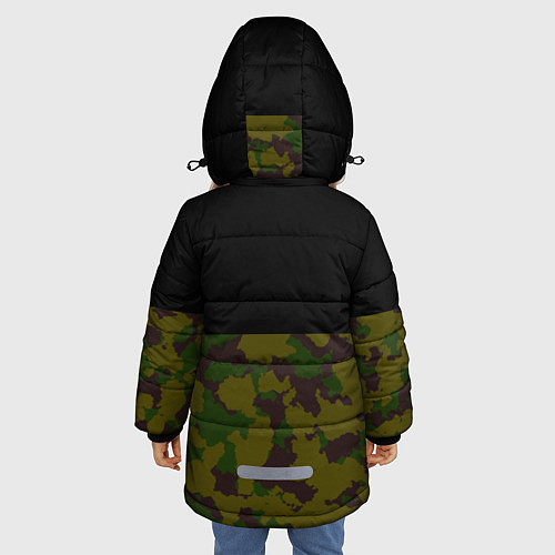 Зимняя куртка для девочки Лесной Камуфляж 1 / 3D-Черный – фото 4
