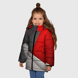 Куртка зимняя для девочки Lines, цвет: 3D-черный — фото 2