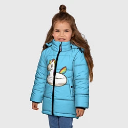Куртка зимняя для девочки Единорог, цвет: 3D-черный — фото 2