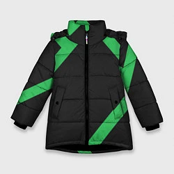 Куртка зимняя для девочки Диагонали, цвет: 3D-черный