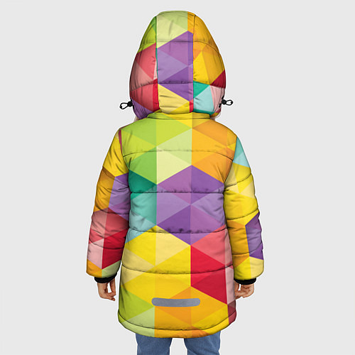 Зимняя куртка для девочки Цветные зонтики / 3D-Черный – фото 4