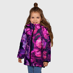 Куртка зимняя для девочки Тюльпановый сад, цвет: 3D-черный — фото 2