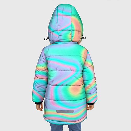 Зимняя куртка для девочки Светлые узоры / 3D-Черный – фото 4