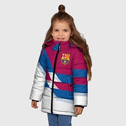 Куртка зимняя для девочки Barcelona FC: White style, цвет: 3D-черный — фото 2