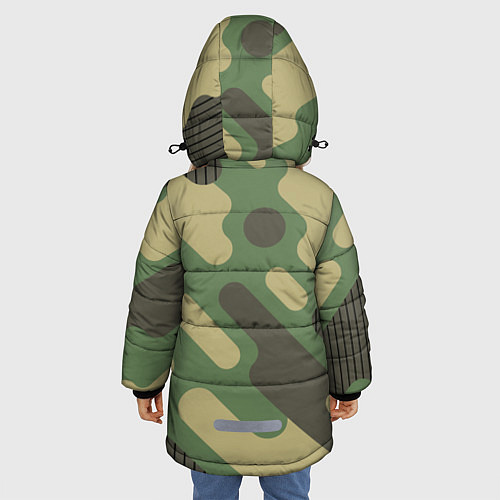 Зимняя куртка для девочки Камуфляж: паттерн/хаки / 3D-Черный – фото 4