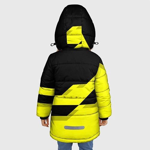 Зимняя куртка для девочки BVB FC: Yellow style / 3D-Черный – фото 4
