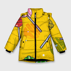 Куртка зимняя для девочки Чупа-Чупс, цвет: 3D-черный