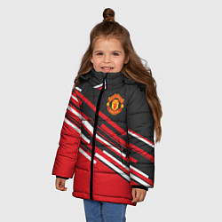Куртка зимняя для девочки Man UTD FC: Sport Line 2018, цвет: 3D-черный — фото 2