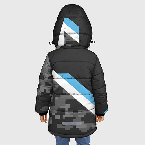 Зимняя куртка для девочки BMW: Pixel Military / 3D-Черный – фото 4