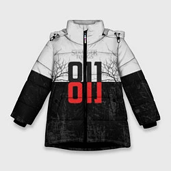 Куртка зимняя для девочки Stranger Things 011, цвет: 3D-черный