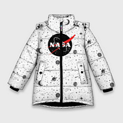 Куртка зимняя для девочки NASA: Moonlight, цвет: 3D-черный