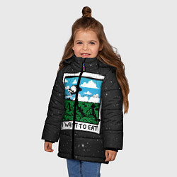 Куртка зимняя для девочки I want to eat, цвет: 3D-черный — фото 2