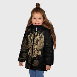 Куртка зимняя для девочки Золотой Герб России, цвет: 3D-черный — фото 2