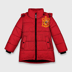 Куртка зимняя для девочки Сборная Испании, цвет: 3D-черный