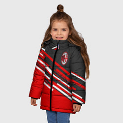 Куртка зимняя для девочки АC Milan: R&G, цвет: 3D-светло-серый — фото 2