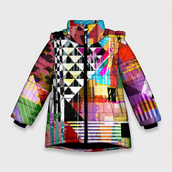 Куртка зимняя для девочки RGB Geometry, цвет: 3D-черный