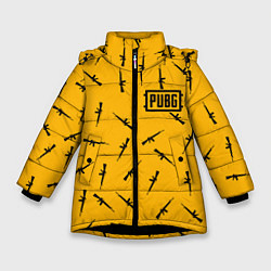 Куртка зимняя для девочки PUBG: Yellow Weapon, цвет: 3D-черный