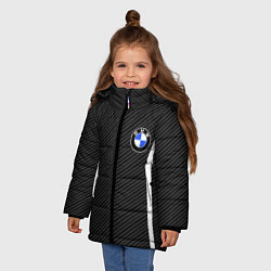 Куртка зимняя для девочки BMW CARBON БМВ КАРБОН, цвет: 3D-черный — фото 2