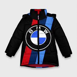 Куртка зимняя для девочки BMW 2021 M SPORT БМВ М СПОРТ, цвет: 3D-красный