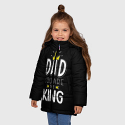 Куртка зимняя для девочки Dad you are the King, цвет: 3D-светло-серый — фото 2
