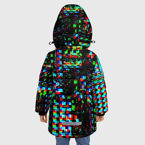 Зимняя куртка для девочки Optical Glitch / 3D-Черный – фото 4